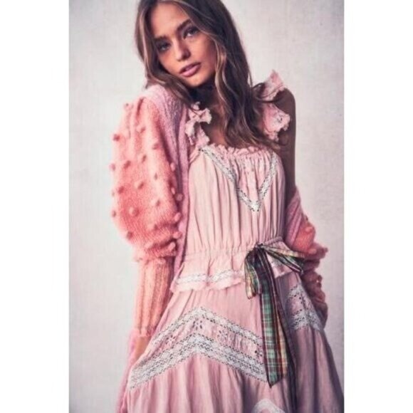 LoveShackFancy Cody Cinched Waist Linen Midi Dress - Picture 3 of 13